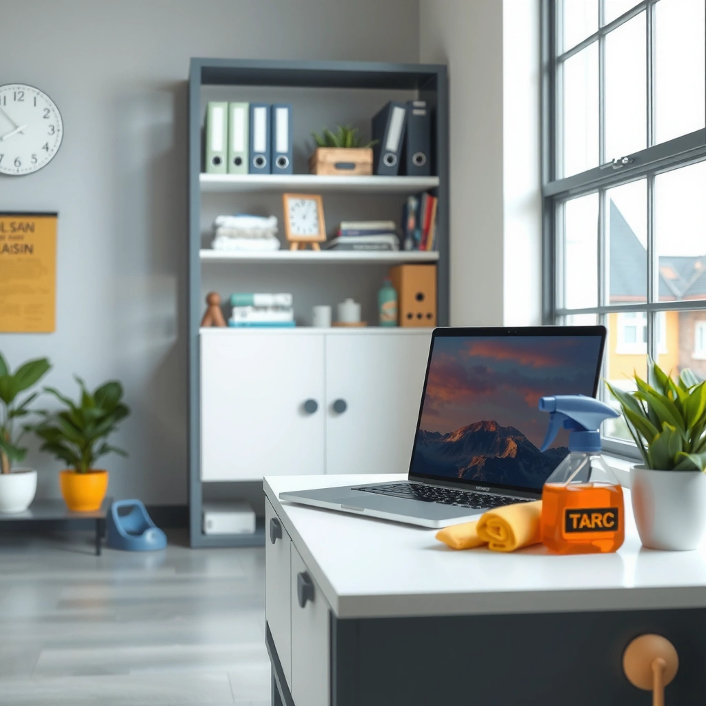Daily and weekly maintenance routine for SPC floors, showcasing cleaning tools and techniques.