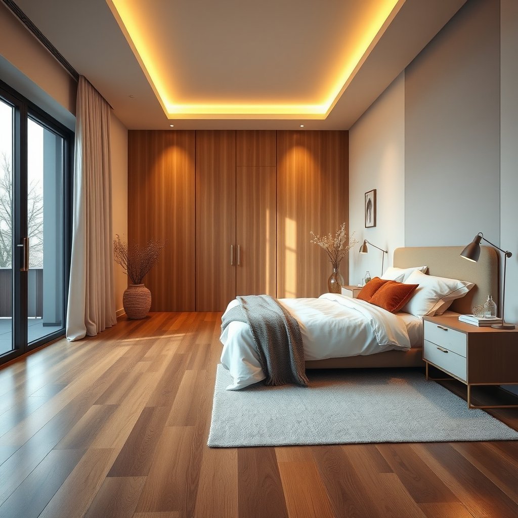 Daily prevention tips for maintaining hardwood floors in a bedroom, highlighting key care practices.
