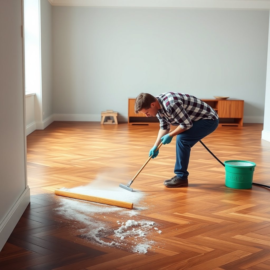 Image showing common problems with parquet floors and maintenance tips for prevention.