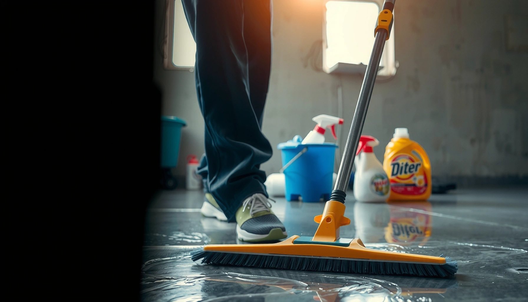Step-by-step guide on how to deep clean basement floors effectively.