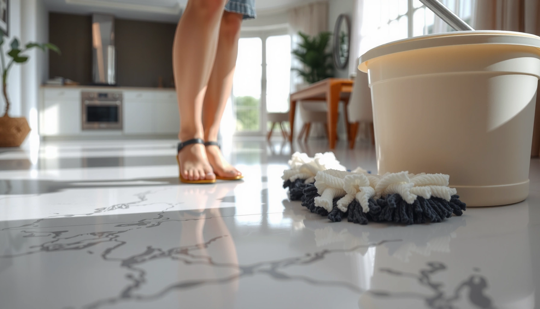 Step-by-step guide on how to deep clean marble floors effectively.