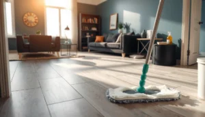 Step-by-step guide to deep cleaning sheet vinyl floors with tools and techniques.