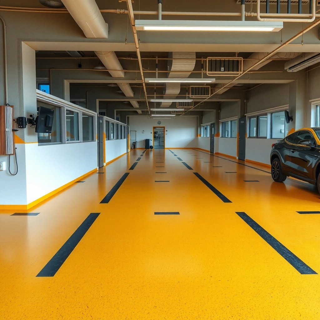 Person walking through a space to define what coated means for polyaspartic floors
