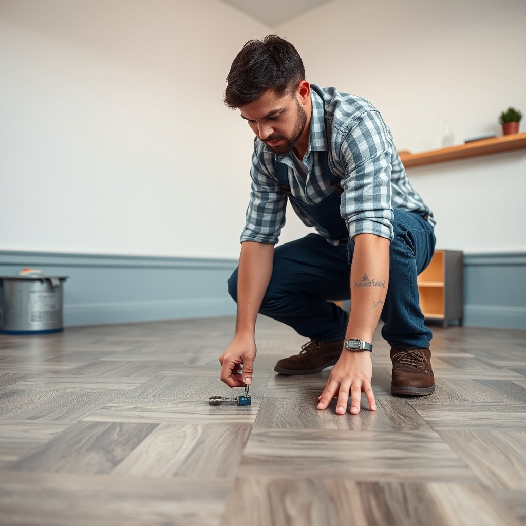 A close-up of a chevron floor showing lifting, highlighting areas to diagnose for effective repair.