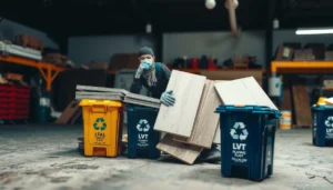 Steps for safe disposal of LVT flooring, showcasing eco-friendly options and guidelines.