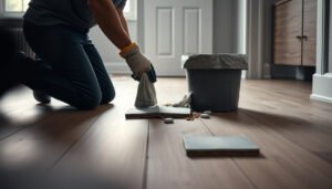 Guide on how to dispose of wood-look tile floors safely and efficiently.