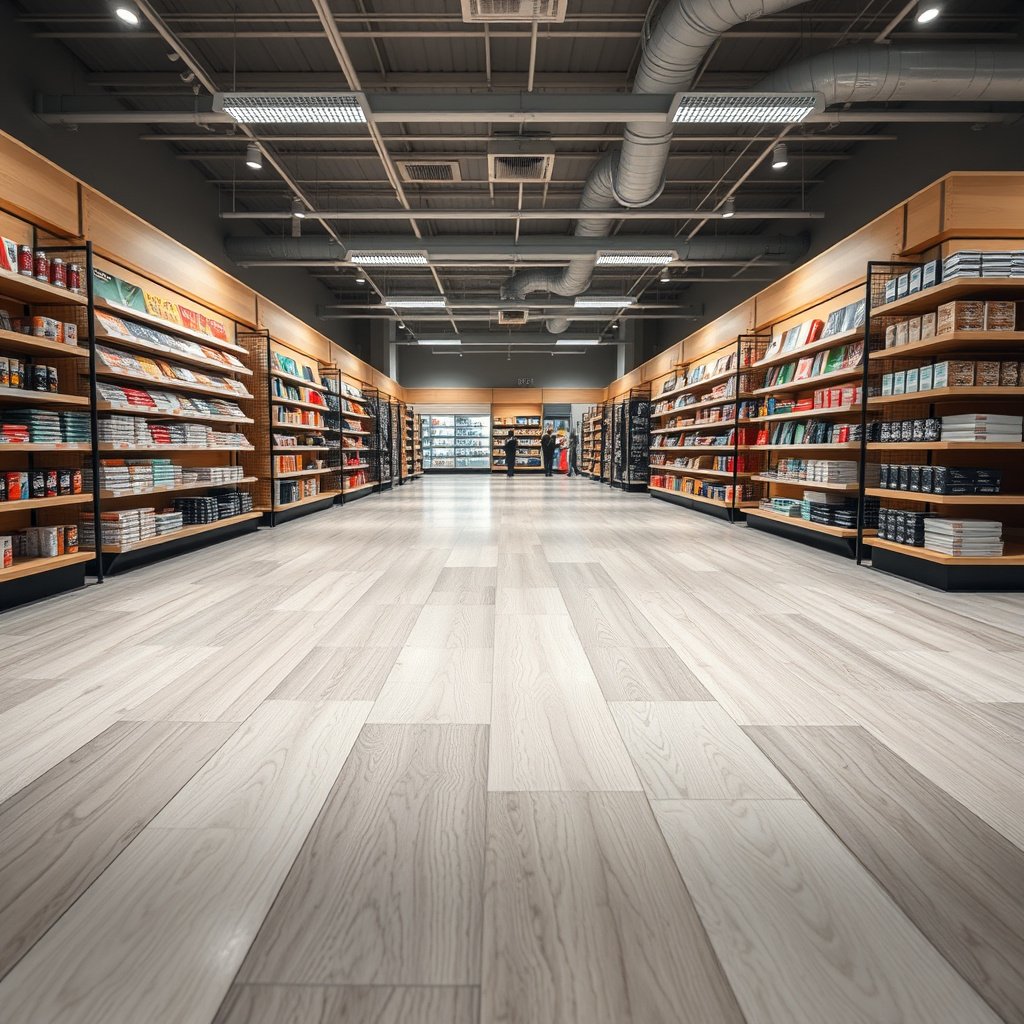 Waterproofing strategy for laminate floors in a retail store setting.