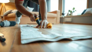 Step-by-step guide on restoring engineered wood floors with tools and techniques.