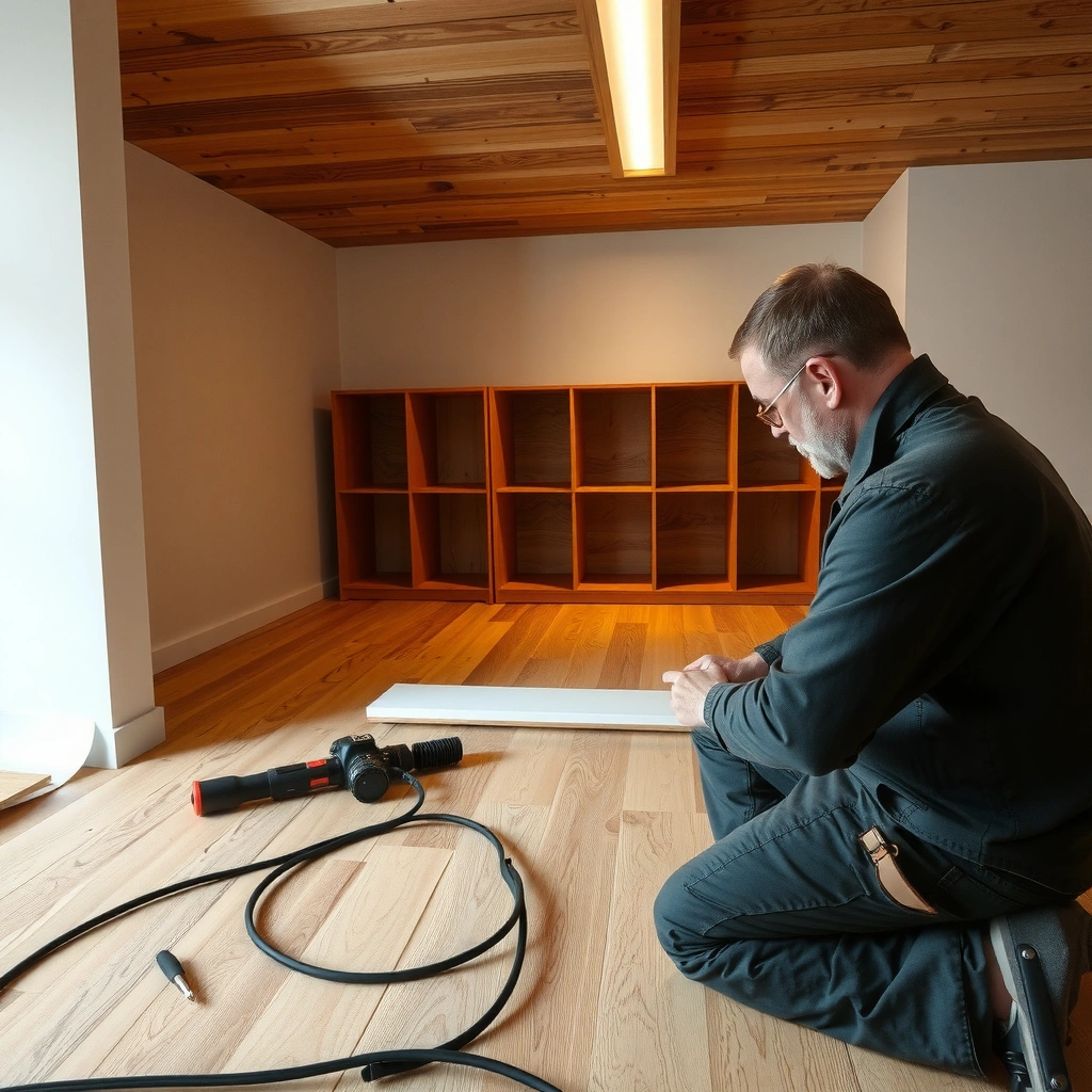 Comparison of engineered wood installation methods: nail, glue, and click-lock options.
