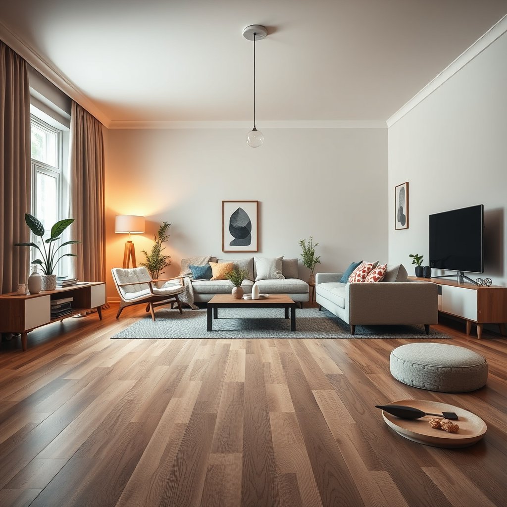 Gathering essential tools and materials for preparing laminate floors in the living room