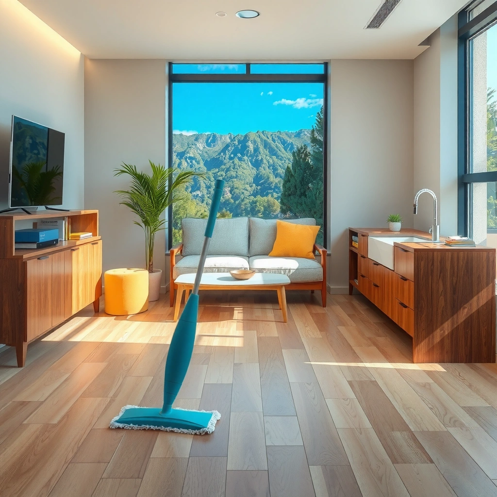 Gathering safe tools and cleaners for mopping laminate floors without damage