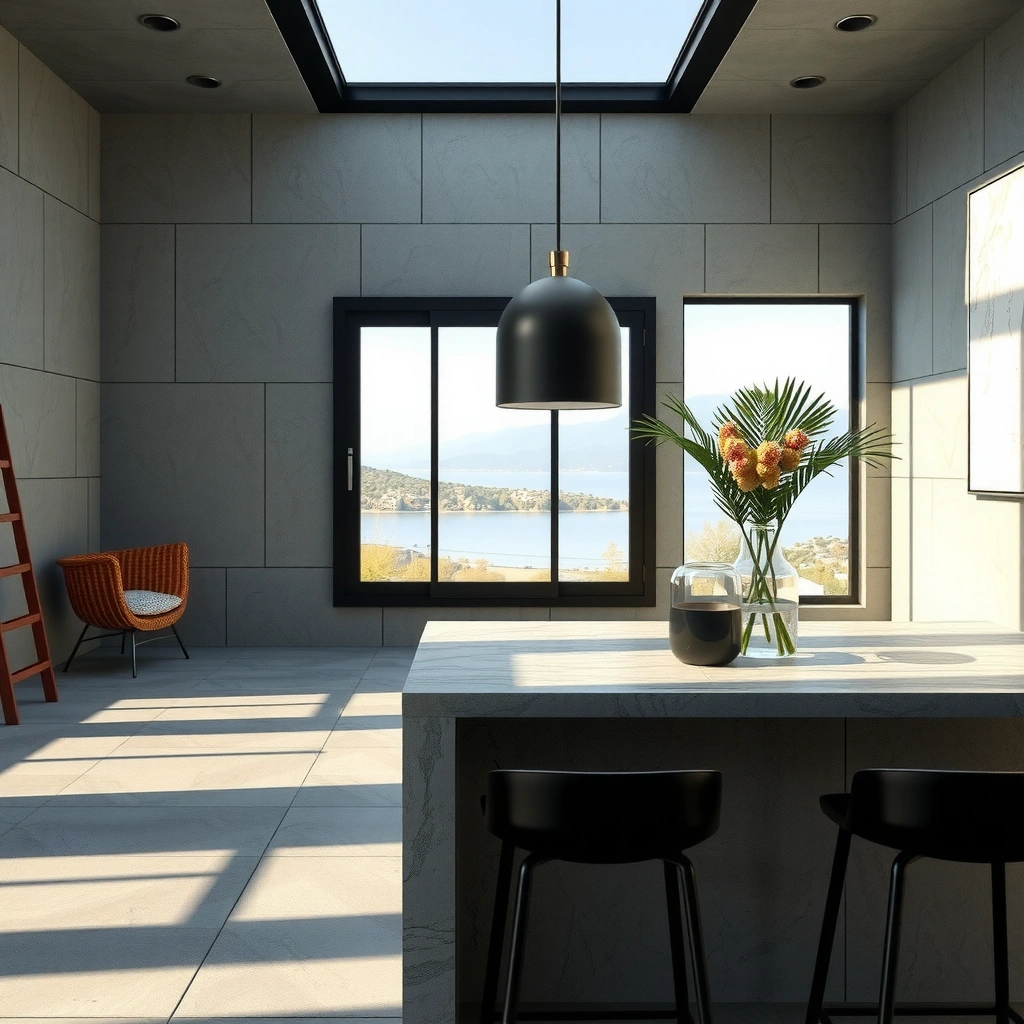 Tools and materials needed for installing slate floors, including tiles, adhesive, and tools.
