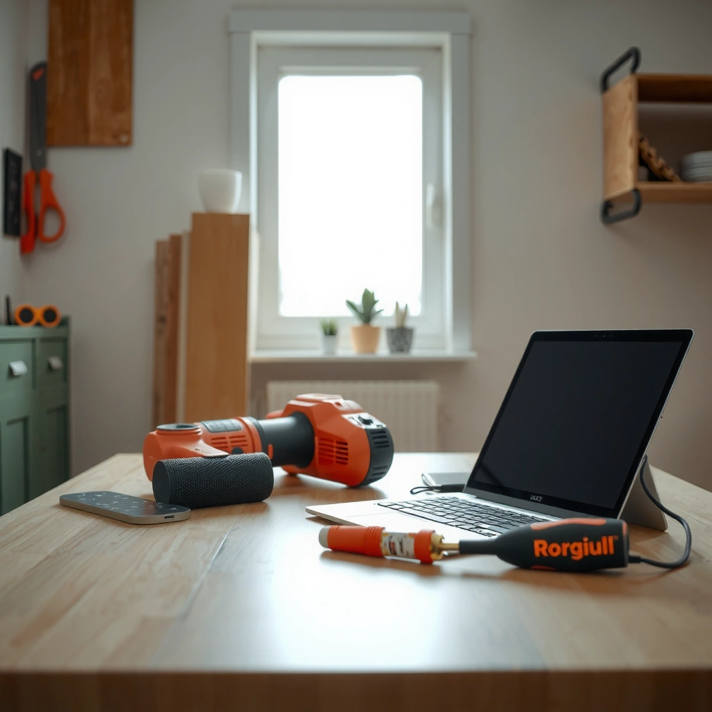 A collection of tools and materials needed for trimming WPC floors, including saws and measuring tape.