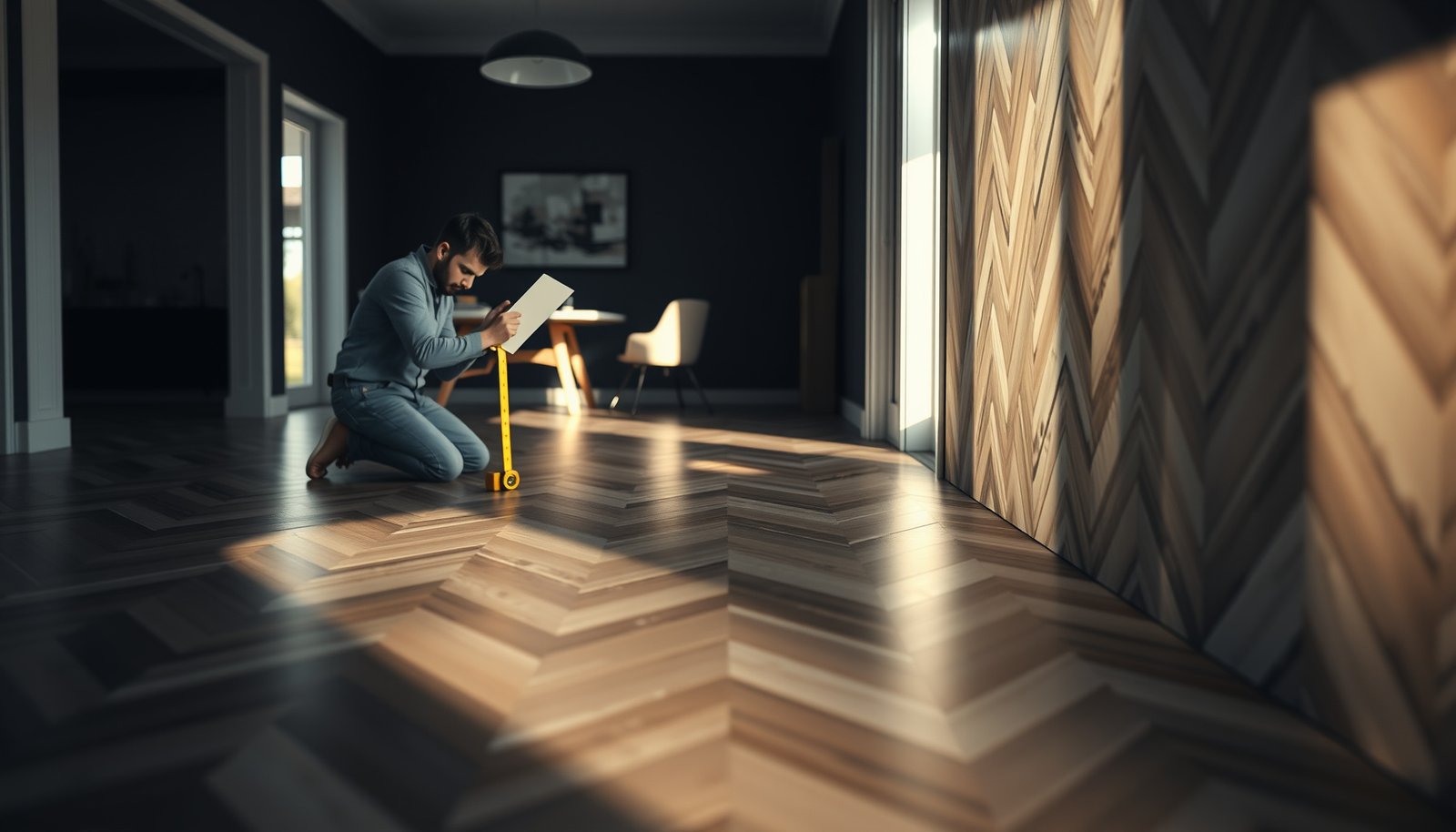 A guide on estimating the cost of Chevron floors with visual examples and tips.