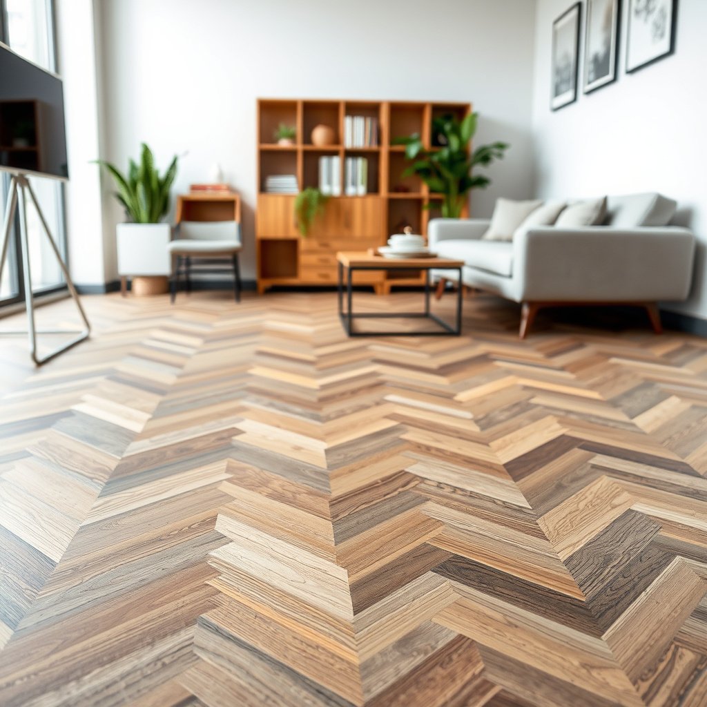 Visual guide to estimating materials costs for Chevron floors in home renovation projects.