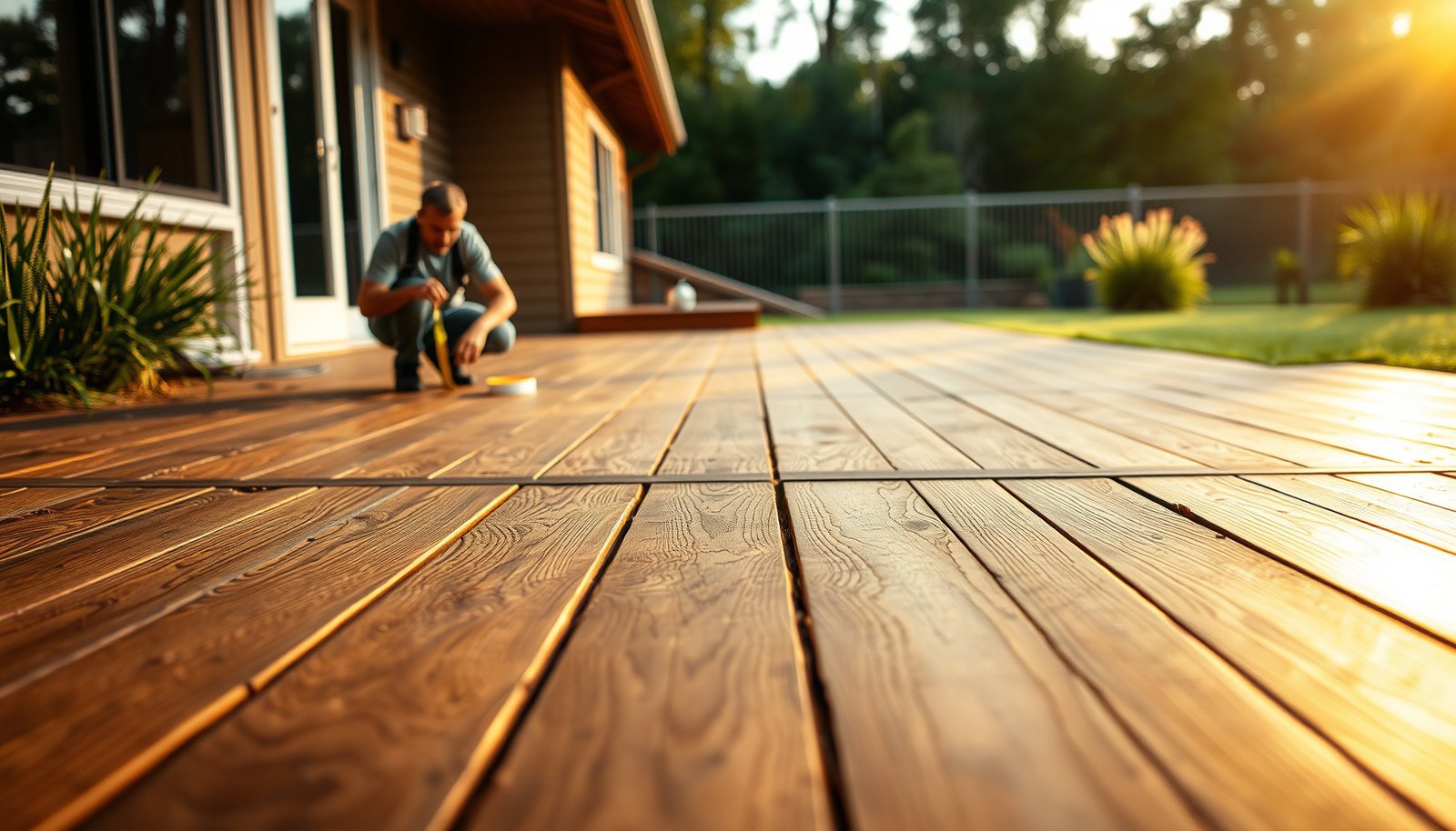 A patio with engineered wood flooring, showcasing cost estimation for installation.