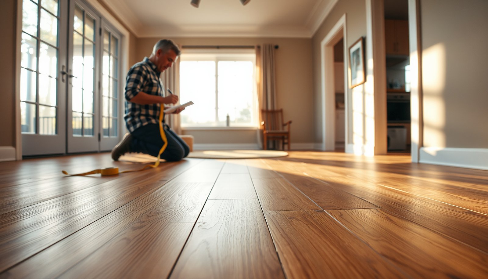 A sunroom featuring engineered wood floors, illustrating cost estimation for flooring projects.