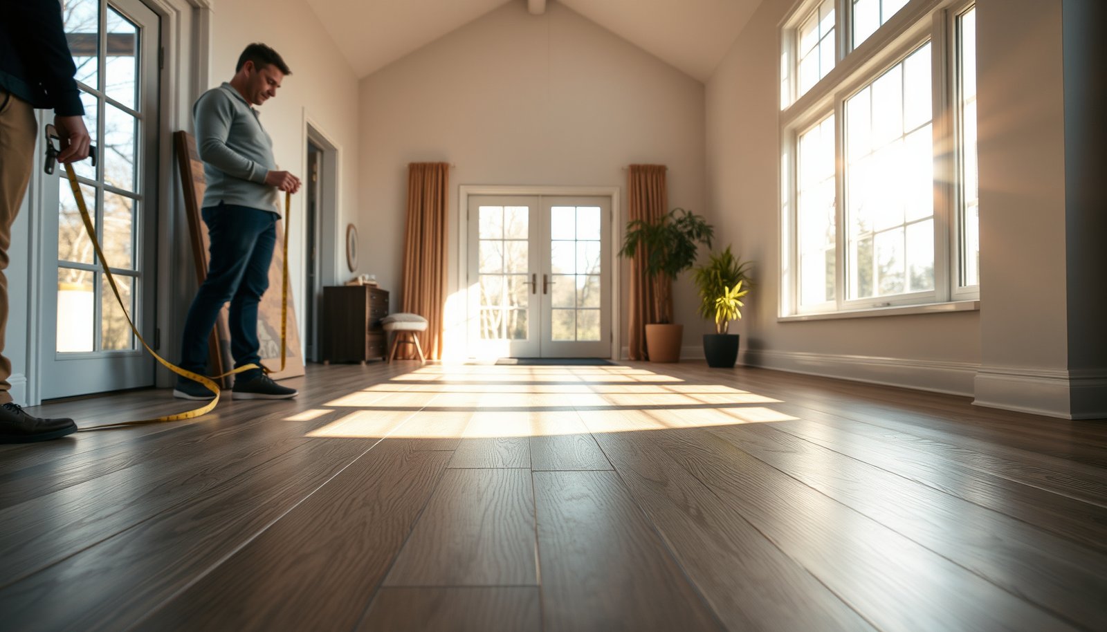 A sunroom with vinyl flooring, illustrating how to estimate costs for vinyl floors.