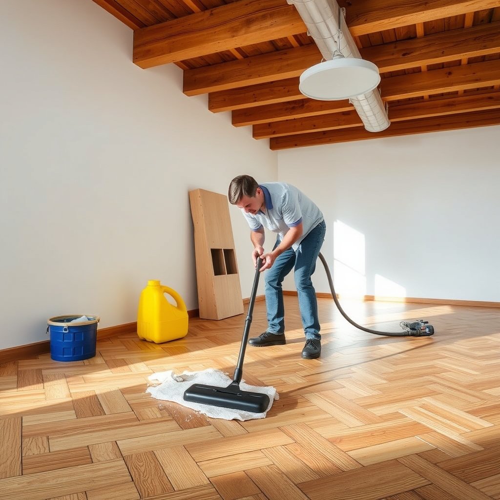 Various finish-safe products and techniques for removing odors from herringbone floors.