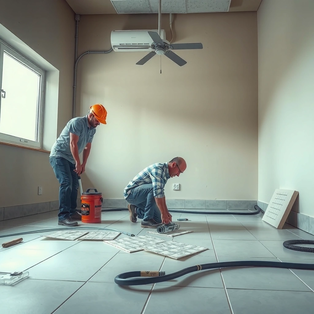 Steps to stop water and prevent mold on tile floors after water damage