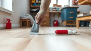 Step-by-step guide on repairing scratches on sheet vinyl floors with easy methods.