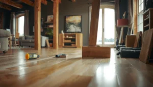 Step-by-step guide to fixing buckling in bamboo floors with repair tools and techniques.