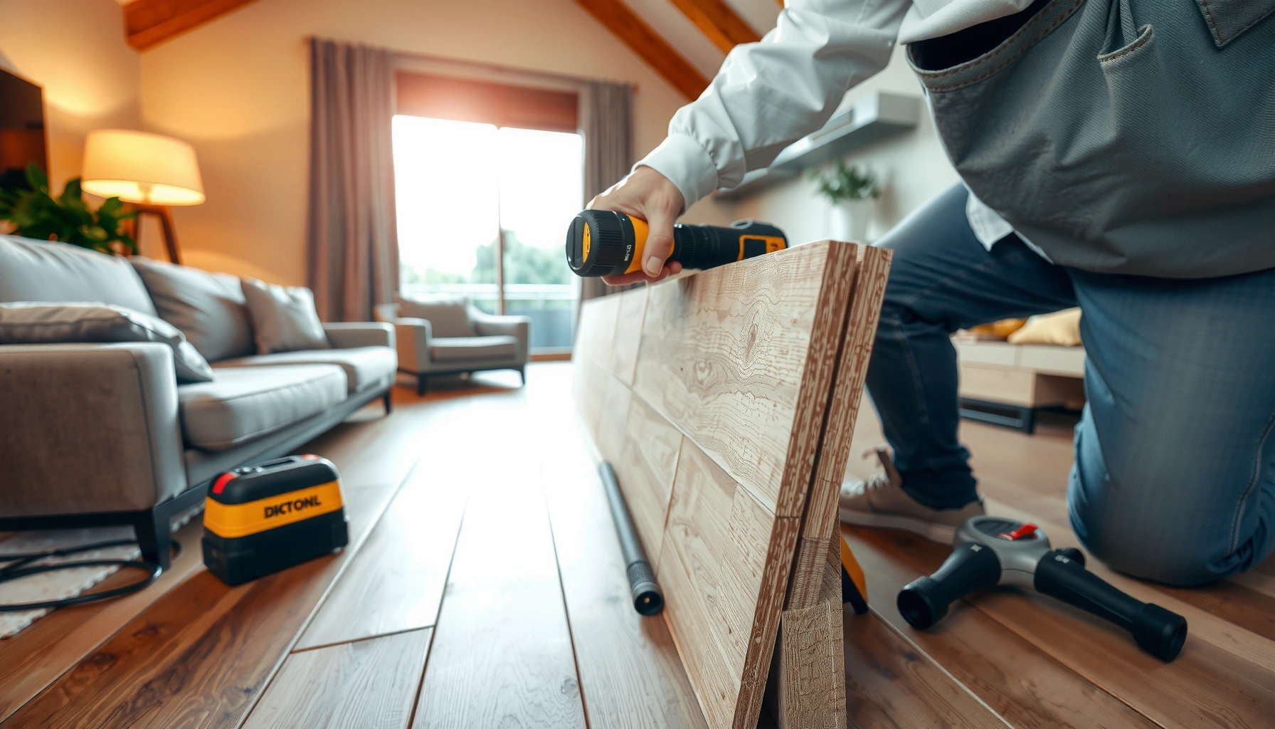 Steps to fix buckling in engineered wood floors, showcasing practical solutions for homeowners.