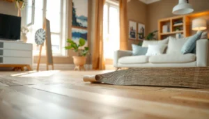Step-by-step guide to fixing buckling in hardwood floors with tools and materials.