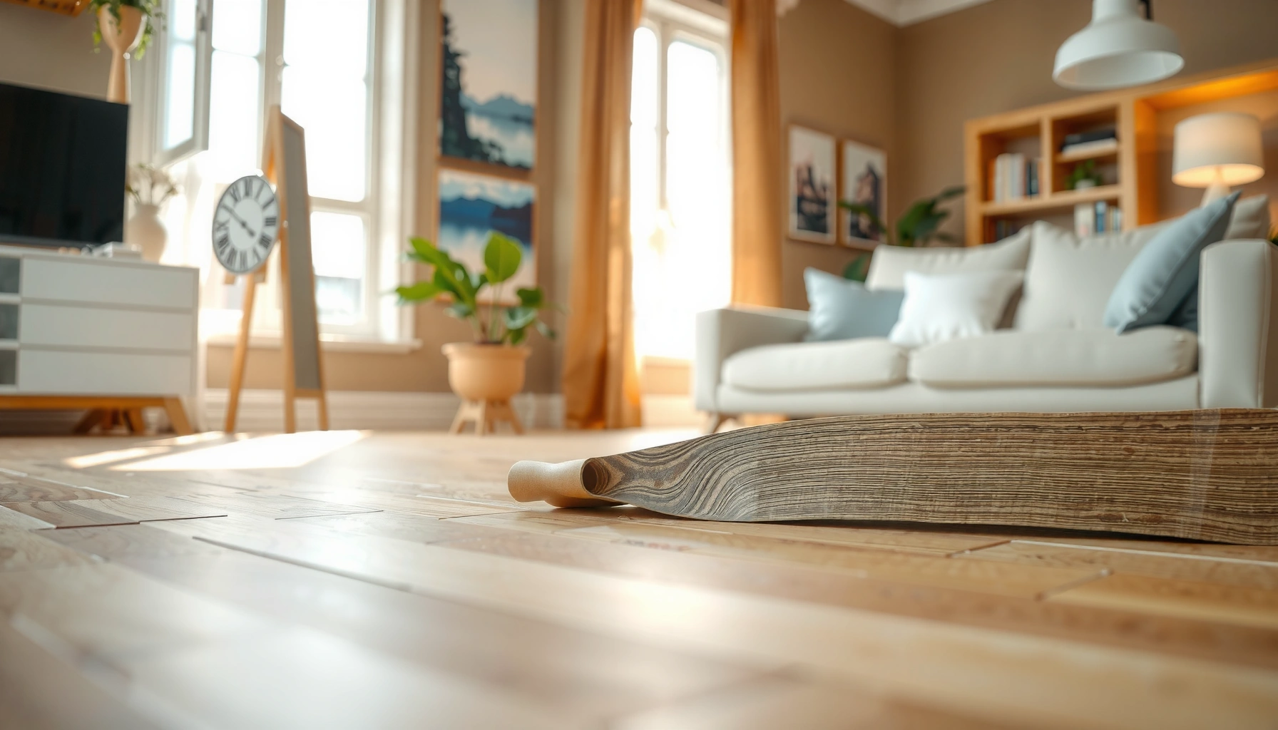 Step-by-step guide to fixing buckling in hardwood floors with tools and materials.