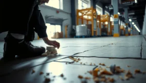 Step-by-step guide on fixing buckling in commercial floors with tools and techniques.