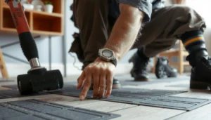 Step-by-step guide to fixing buckling in rubber floors with tools and techniques.