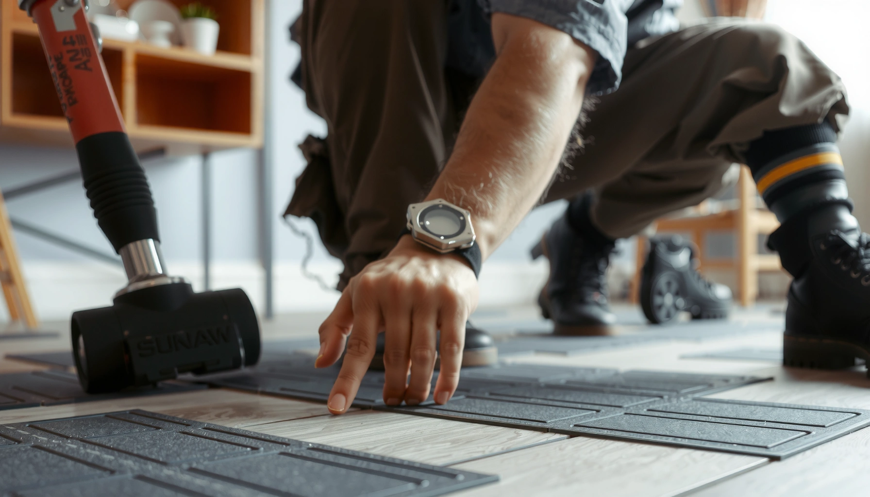 Step-by-step guide to fixing buckling in rubber floors with tools and techniques.
