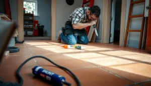 Step-by-step repair process for buckling terracotta floors with tools and materials