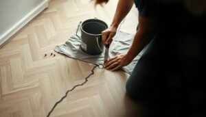 Step-by-step guide on repairing cracks in chevron wood floors for a flawless finish.