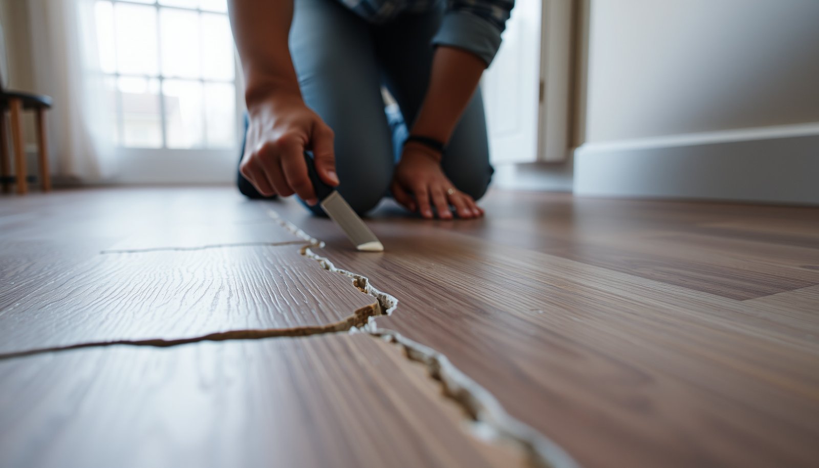 Repairing cracks in wood-look tile floors with a quick repair guide.