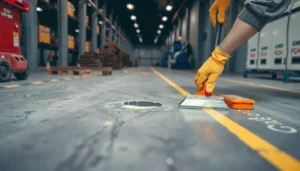 Step-by-step guide on how to fix dents in commercial floors effectively.