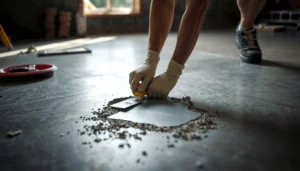 Step-by-step guide on how to fix dents in concrete floors with tools and materials