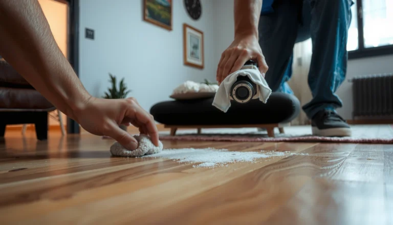 Step-by-step guide to fixing discoloration on hardwood floors with tools and techniques.