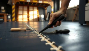 Step-by-step guide on fixing gaps in rubber flooring with simple repair techniques.