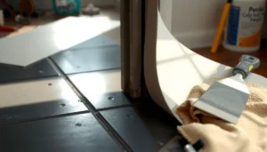 Step-by-step guide on repairing peeling rubber floors with tools and materials needed.