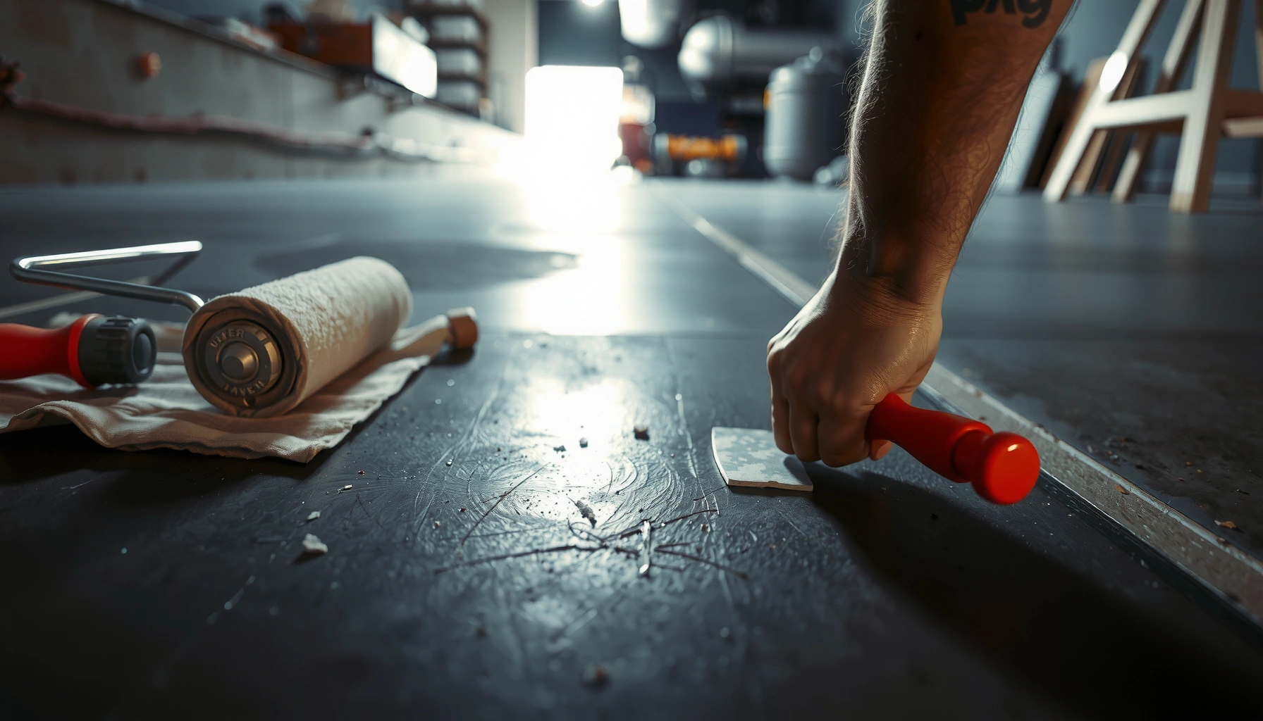 Step-by-step guide on fixing scratches on basement floors with practical tips.
