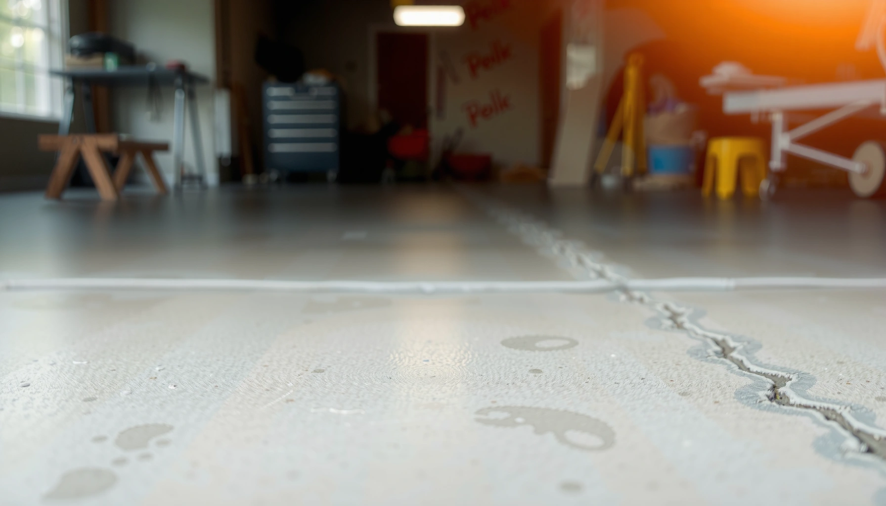 Repairing scratches on a garage floor with simple options and tools for effective results.