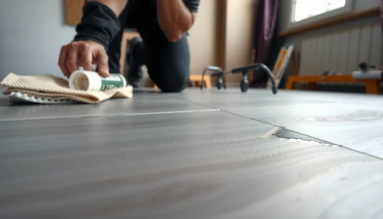 Step-by-step guide on fixing scratches on vinyl floors with tools and techniques.