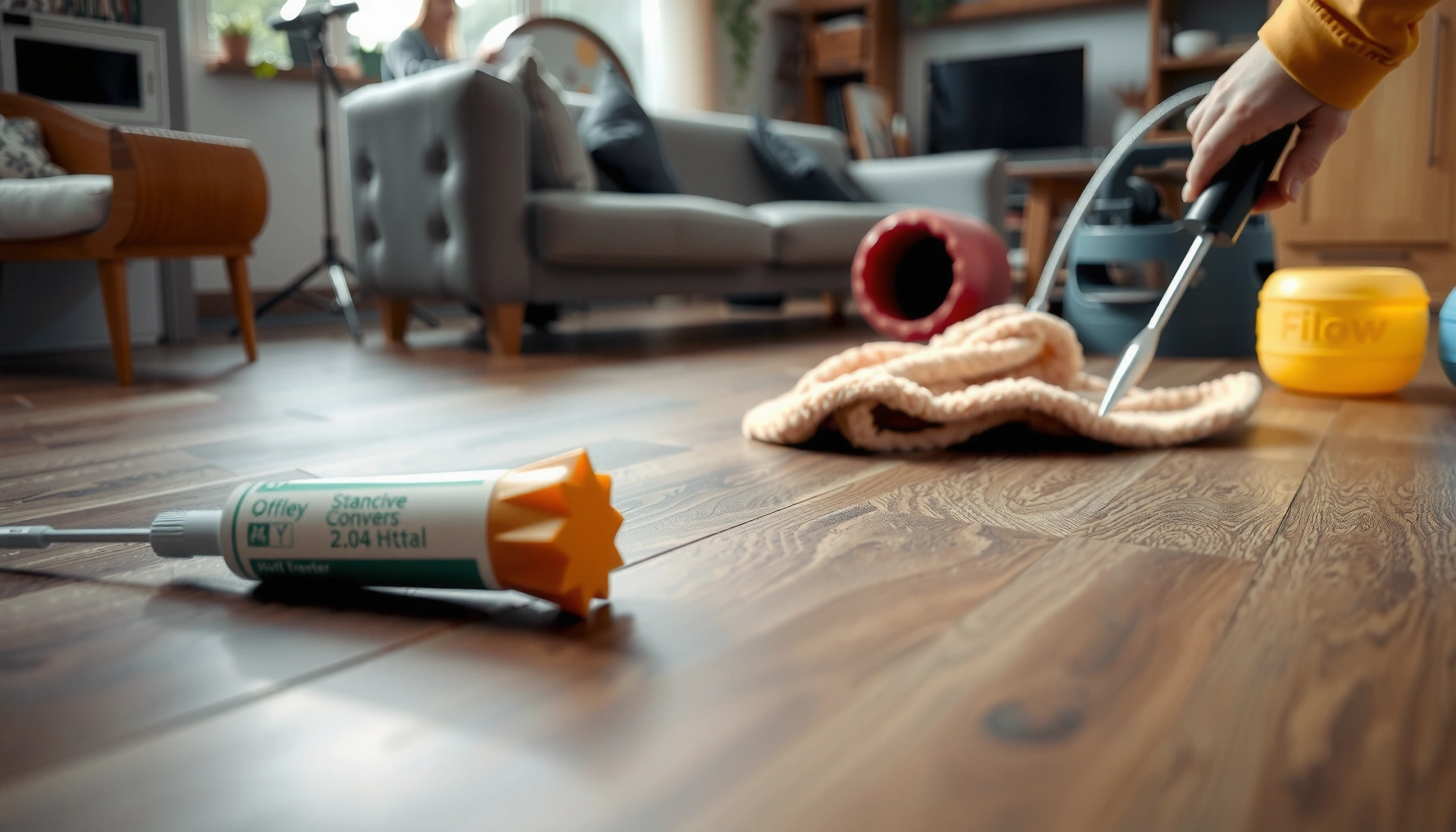 Step-by-step guide to fixing scratches on engineered wood floors.