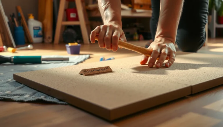 Step-by-step guide on repairing squeaks in cork floors with tools and techniques.