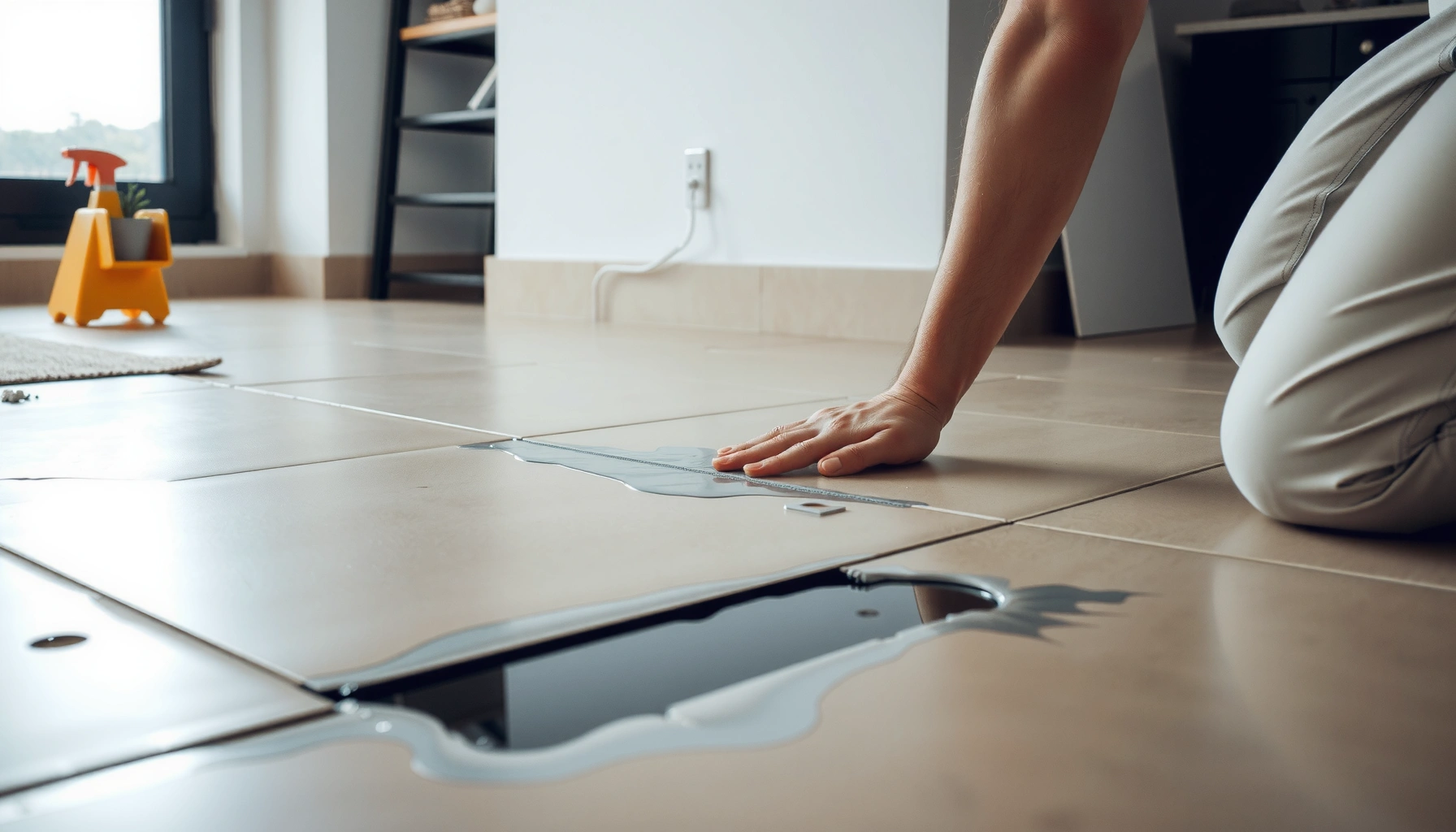 Step-by-step guide to fixing water damage on concrete floors with tools and techniques.
