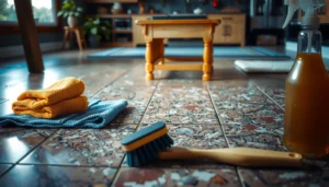 Step-by-step guide on fixing water damage on granite floors with tools and techniques.