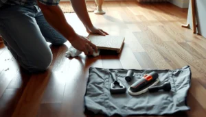 Step-by-step guide to fixing water damage on laminate floors with tools and techniques.