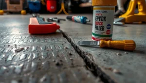 Step-by-step guide to fixing cracks in garage floors with tools and materials.