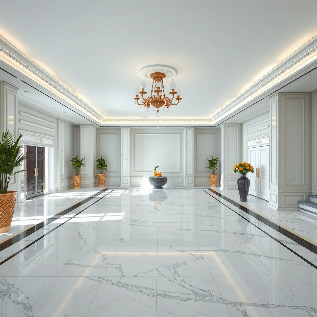 Various cleaning supplies and items to use and avoid for cleaning marble floors safely.
